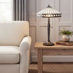 Zephira Tiffany White Glass Table Lamp