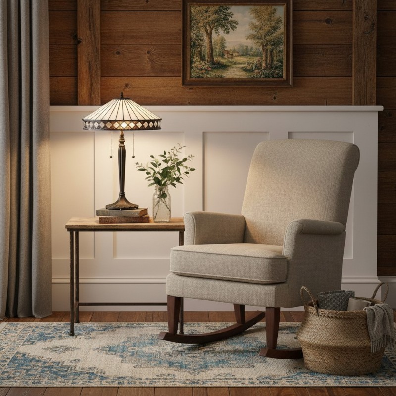 Zephira Tiffany White Glass Table Lamp