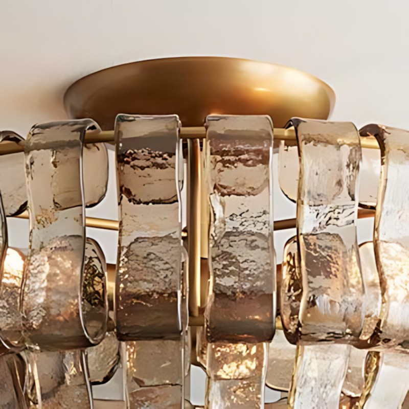 Giha Modern Double-Layer Curved Glass Chandelier