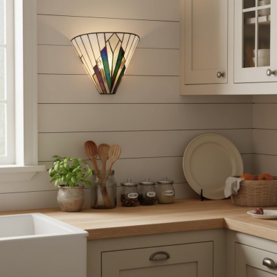 Eirwyn Tiffany Stained Glass Wall Sconce