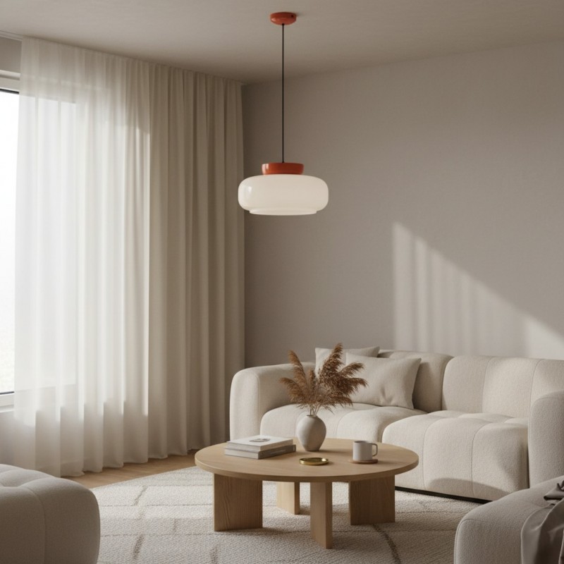 Smith Modern Nordic Bauhaus Macarons Bowl Shade Ceramic Pendant Light