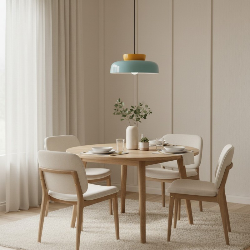 Smith Modern Nordic Bauhaus Macarons Bowl Shade Ceramic Pendant Light