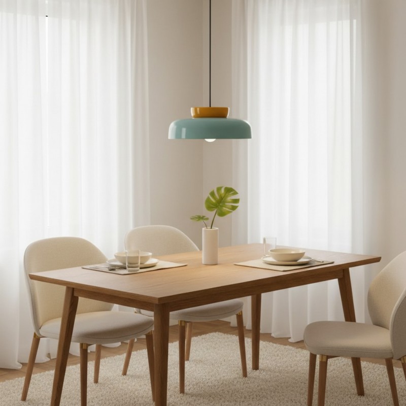 Smith Modern Nordic Bauhaus Macarons Bowl Shade Ceramic Pendant Light