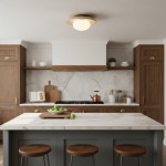 Solindra Modern Travertine Round Ceiling Light