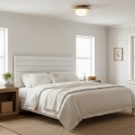 Solindra Modern Travertine Round Ceiling Light