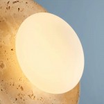 Solindra Modern Travertine Round Ceiling Light