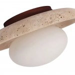 Solindra Modern Travertine Round Ceiling Light