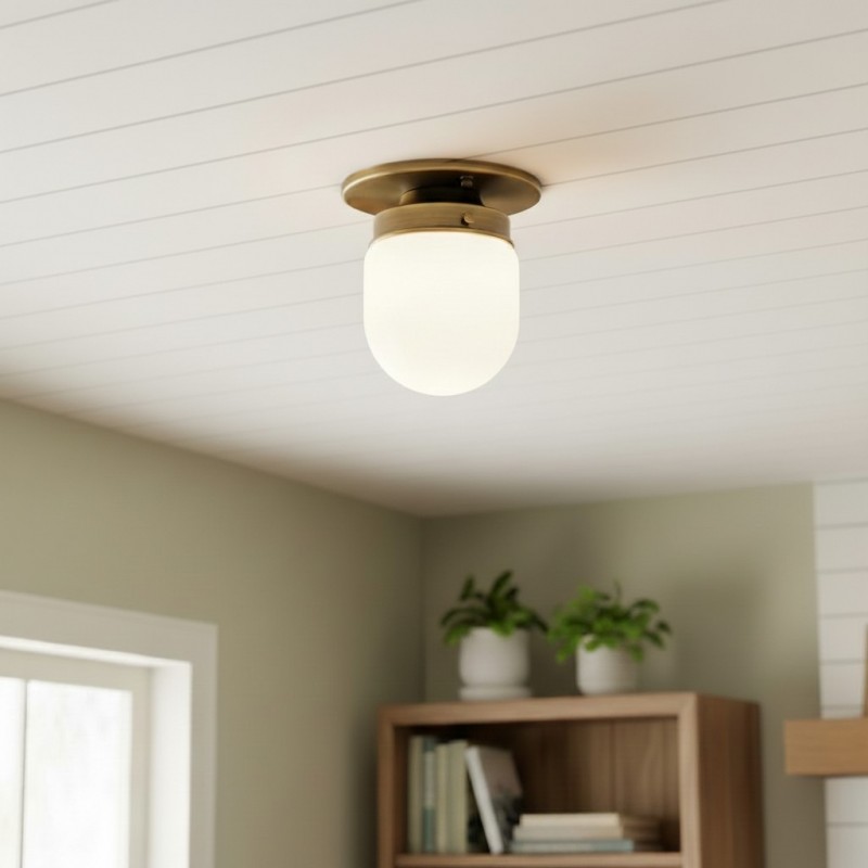 Roger Modern Brass Flush Mount Metal Ceiling Light
