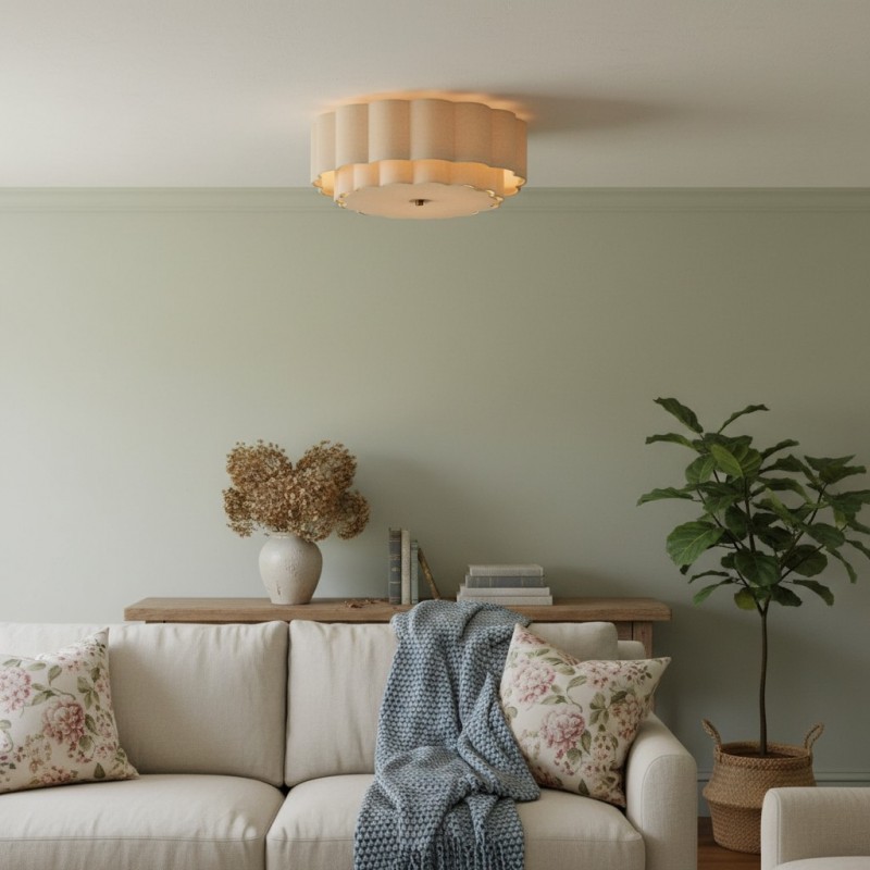 Syloria Vintage Fabric Flower Ceiling Light