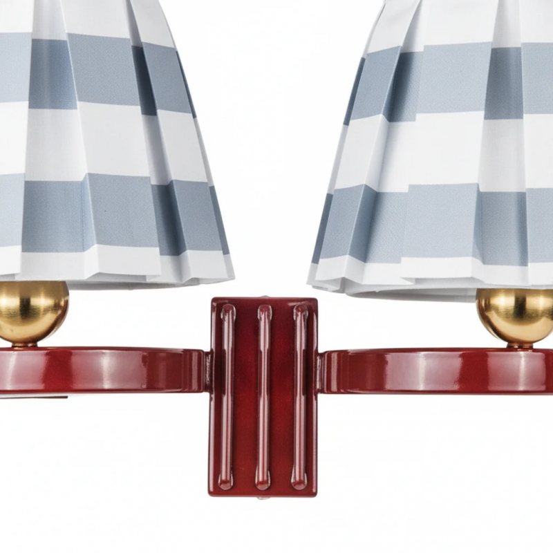 Elarion Vintage Fabric wisteria Twin Wall sconce