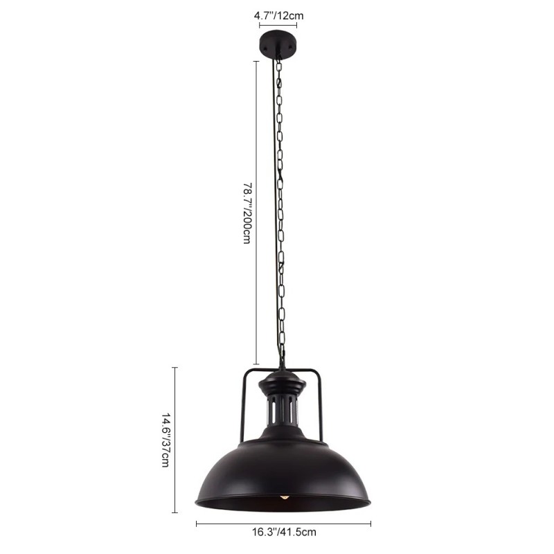 Soliviel Industrial Metal Dome Pendant Light