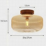 Octavius Farmhouse Retro Amber Fluted Glass Ceiling Light