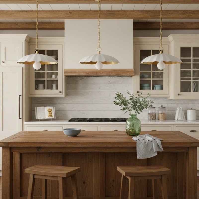 Velmara Farmhouse Metal Flower Pendant Light