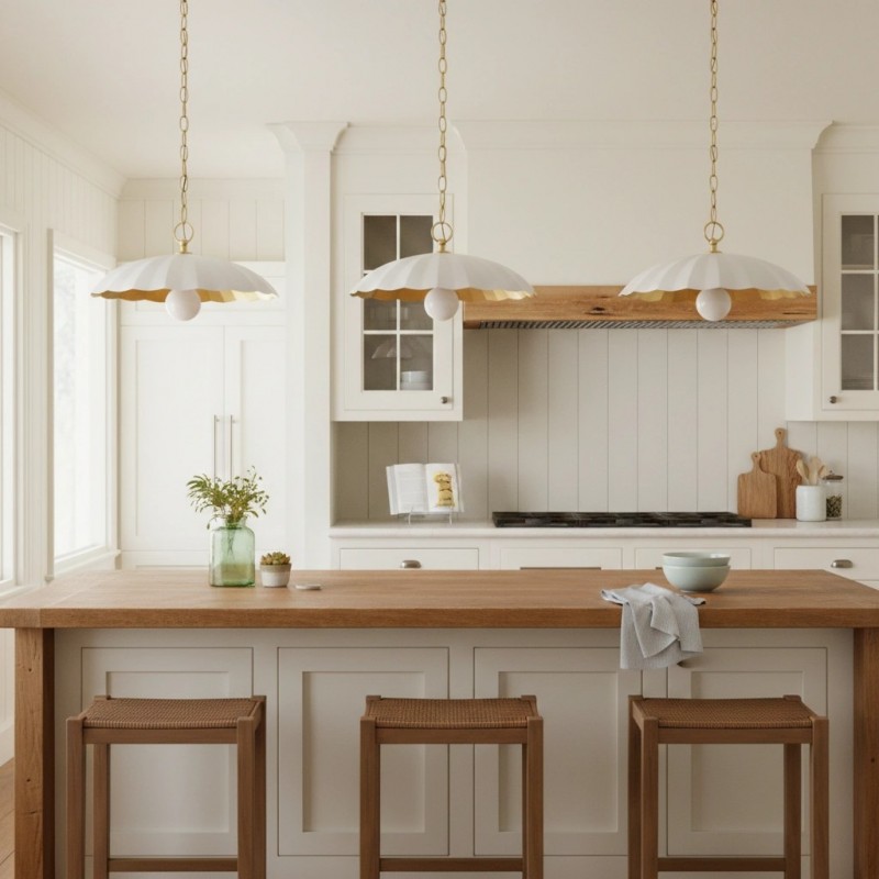Velmara Farmhouse Metal Flower Pendant Light