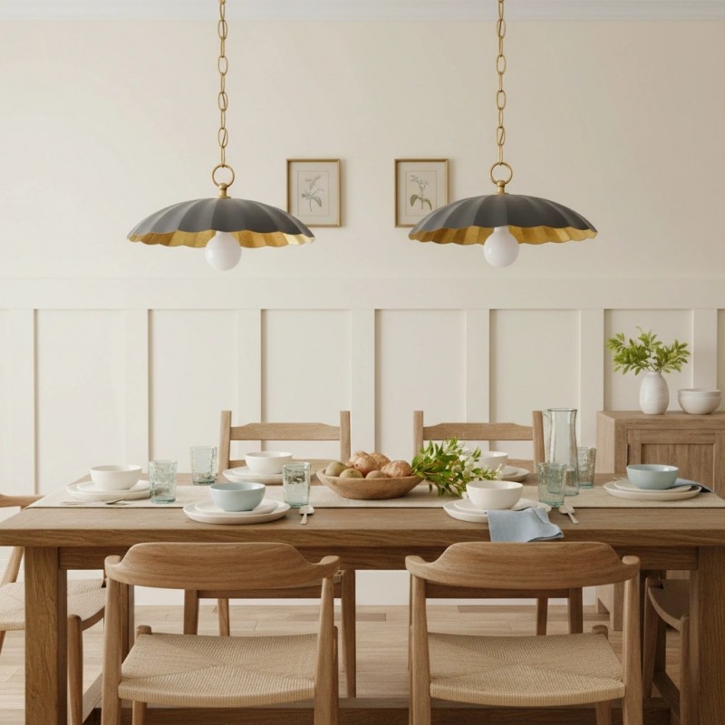 Velmara Farmhouse Metal Flower Pendant Light