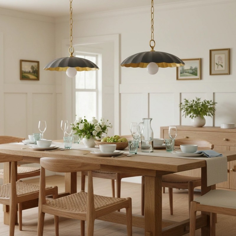 Velmara Farmhouse Metal Flower Pendant Light