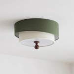 Celestis Modern Fabric Drum Ceiling Light