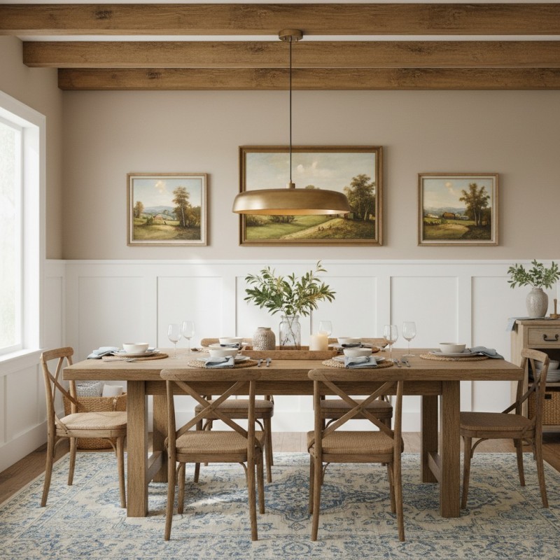 Aeloria Rustic Farmhouse Antique Brass Saucer Pendant Light