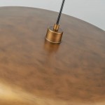 Aeloria Rustic Farmhouse Antique Brass Saucer Pendant Light