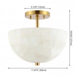 Faeluna Modern Alabaster Round Ceiling Light