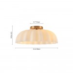 Solira Modern Pleated Milk Glass Ceiling Light