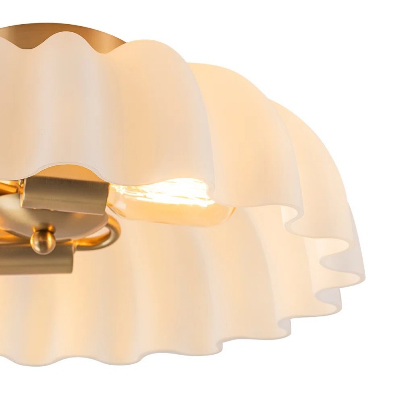 Solira Modern Pleated Milk Glass Ceiling Light