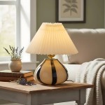 Biarne Ribbed Base Led Glass Lamp