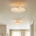 Zephiris Vintage Pleated Fabric Cone Ceiling Light