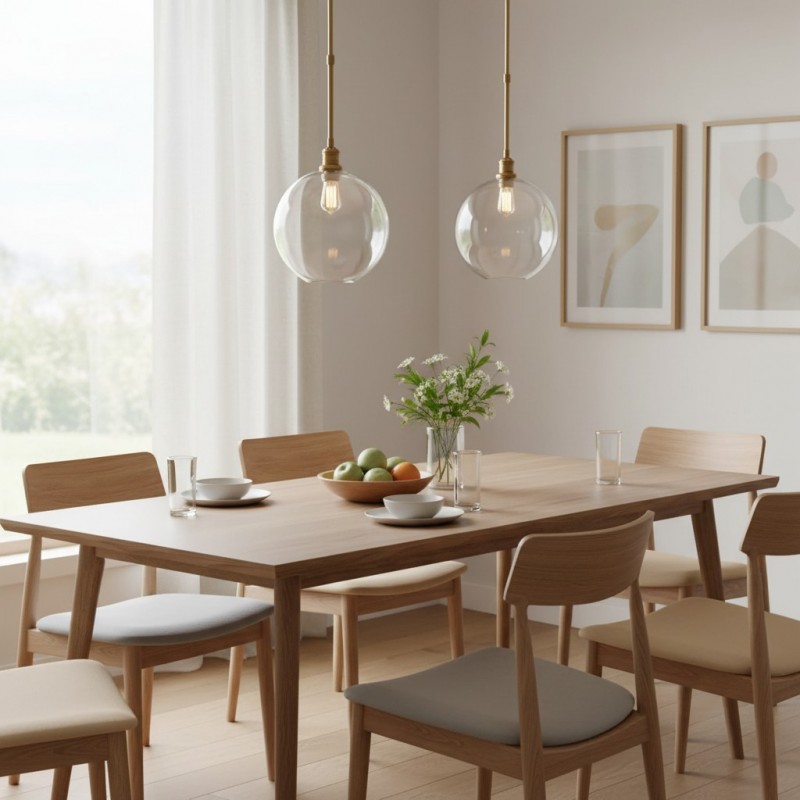 Savion Clear Glass Globe Pendant Light