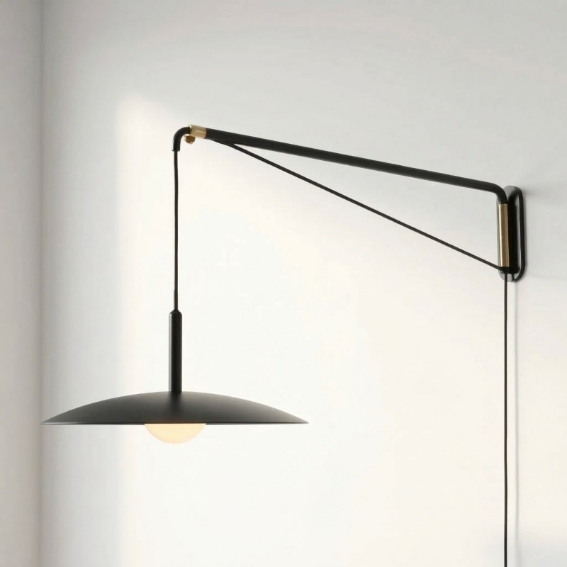 Cruz Minimalist Adjustable Plug-In Wall Sconce