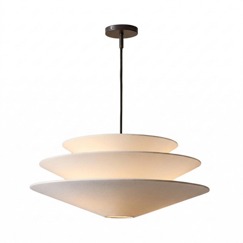 Orabella Scandinavian Tiered Linen Cone Pendant Light