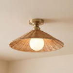 Blisaa Farmhouse Conical Rattan Ceiling Light