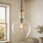 Zavier Vintage Cylinder Wave Pattern Glass Shade Pendant Chandelier