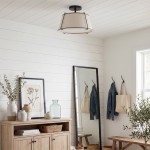 Hesperia Fabric Drum Shade Semi Flush Mount