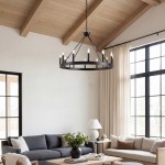 Beau Large 12 Lights Rustic Wagon Wheel Chandelier