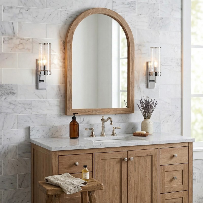 Ira Farmhouse Cylinder Hammered Glass Sconce