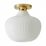 Naiad Rustic Sculptural Ribbed Glass Flush Ceiling Light