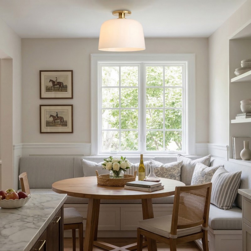 Hannahlee ‎Minimalist Glass Semi Flush Mount Ceiling Light