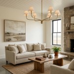 Ashlyn Modern 5/6 Light White Linen Conical Chandelier