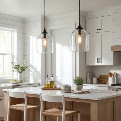 Declan Modern Bell Shaped Glass Pendant Light