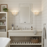 Charlotte Farmhouse Ivory Linen Scalloped Sconce