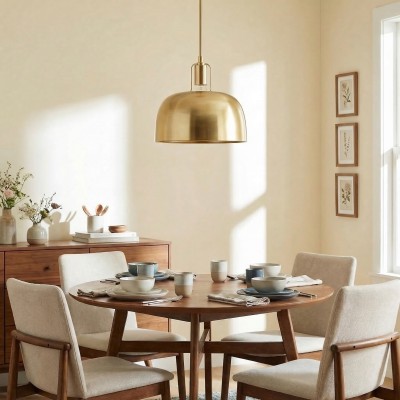 Frey Mid Century Metal Dome Pendant Light