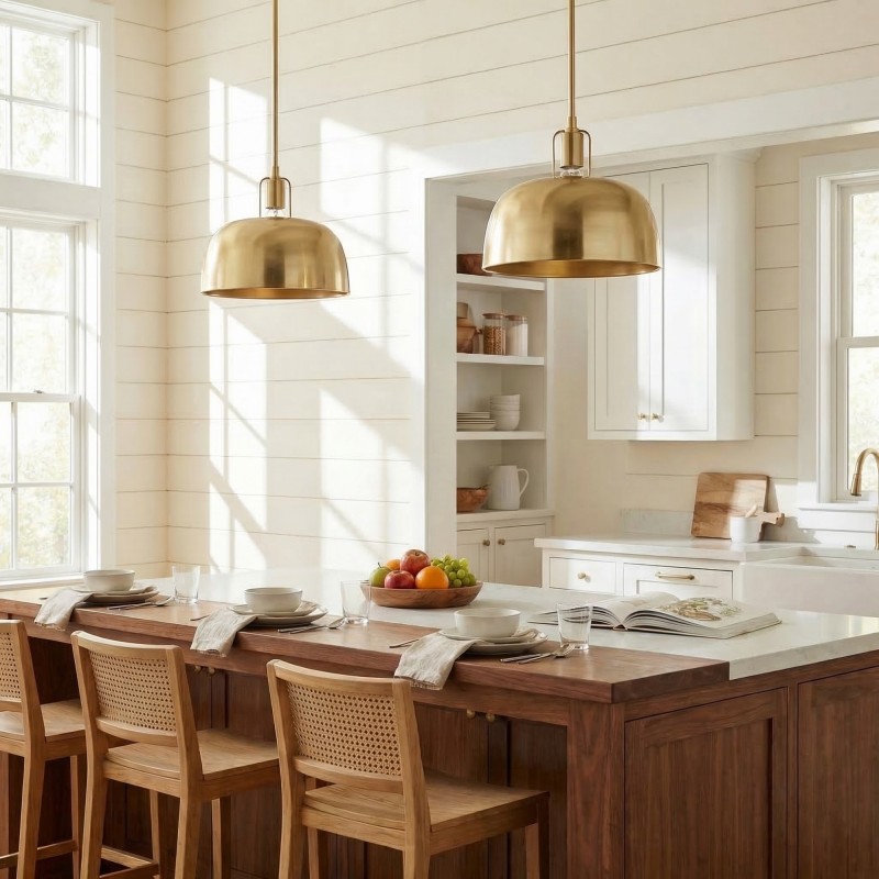 Frey Mid Century Metal Dome Pendant Light