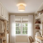 Joram White Linen Drum Ceiling Light