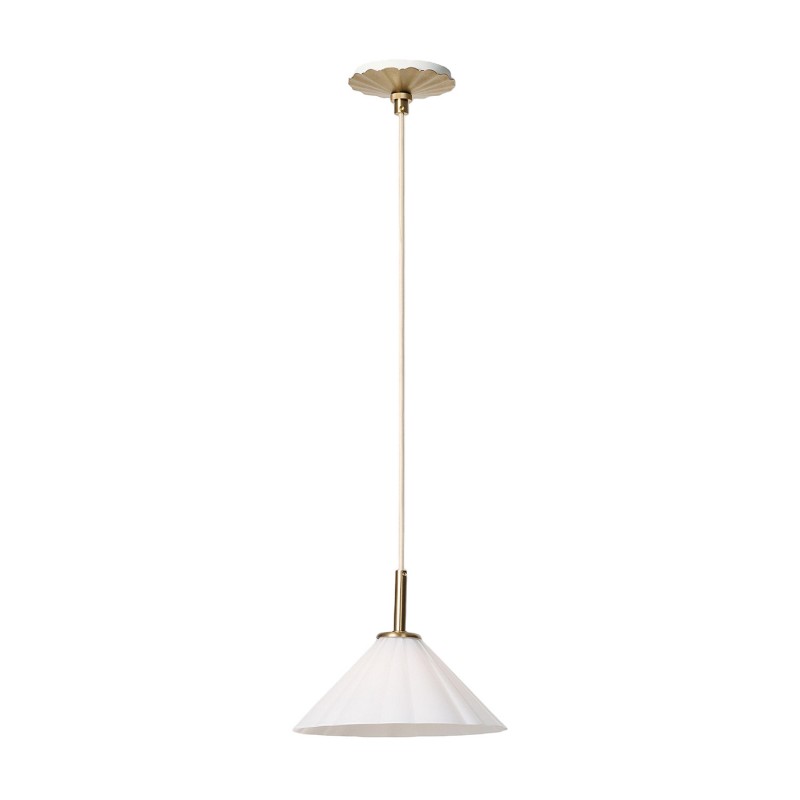 Veythra Modern Minimalist Rippled Glass Cone Pendant Lamp