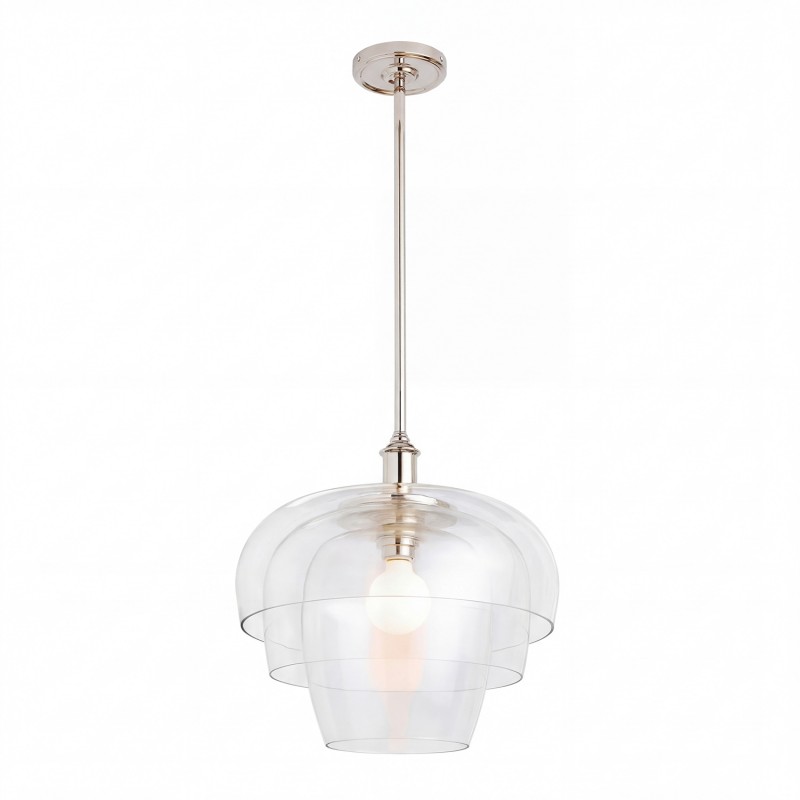 Xena Scandinavian Layered Clear Glass Pendant Light