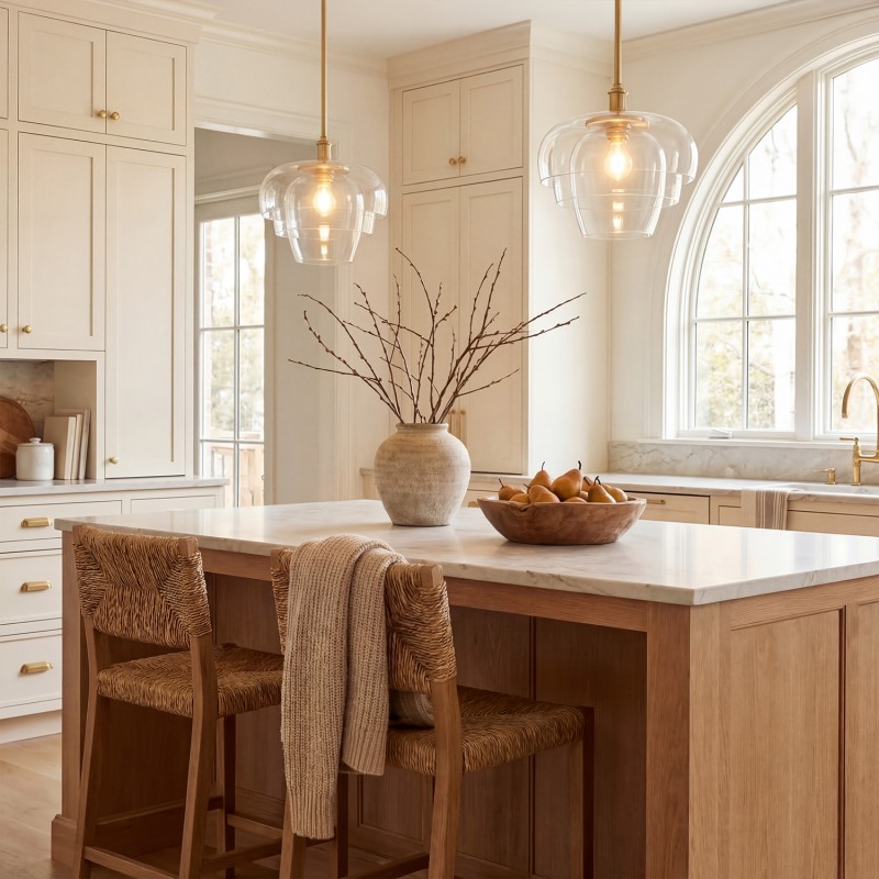 Xena Scandinavian Layered Clear Glass Pendant Light