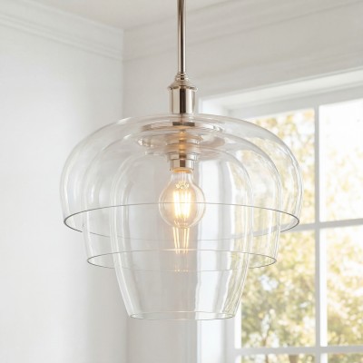 Xena Scandinavian Layered Clear Glass Pendant Light