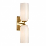 Iliana Rustic White Glass Double Tube Wall Sconce