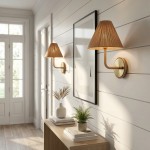 Calmyn Natural Woven Rattan Cone Wall Sconce